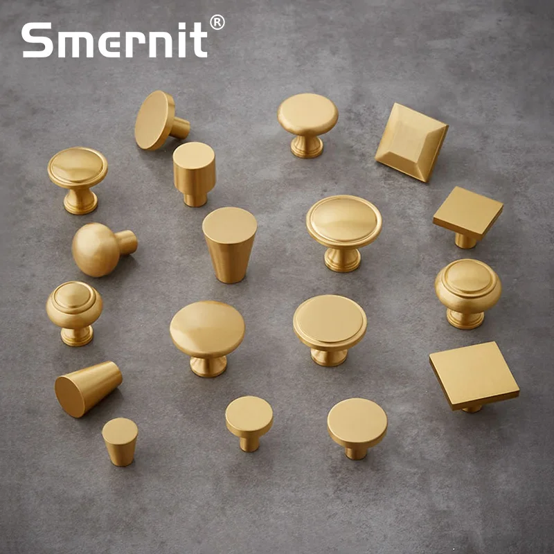 

Brass Door Knobs and Handles for Cabinet Kitchen Cupboard l Simple Nordic Furniture Handles Copper Drawer Pulls Round
