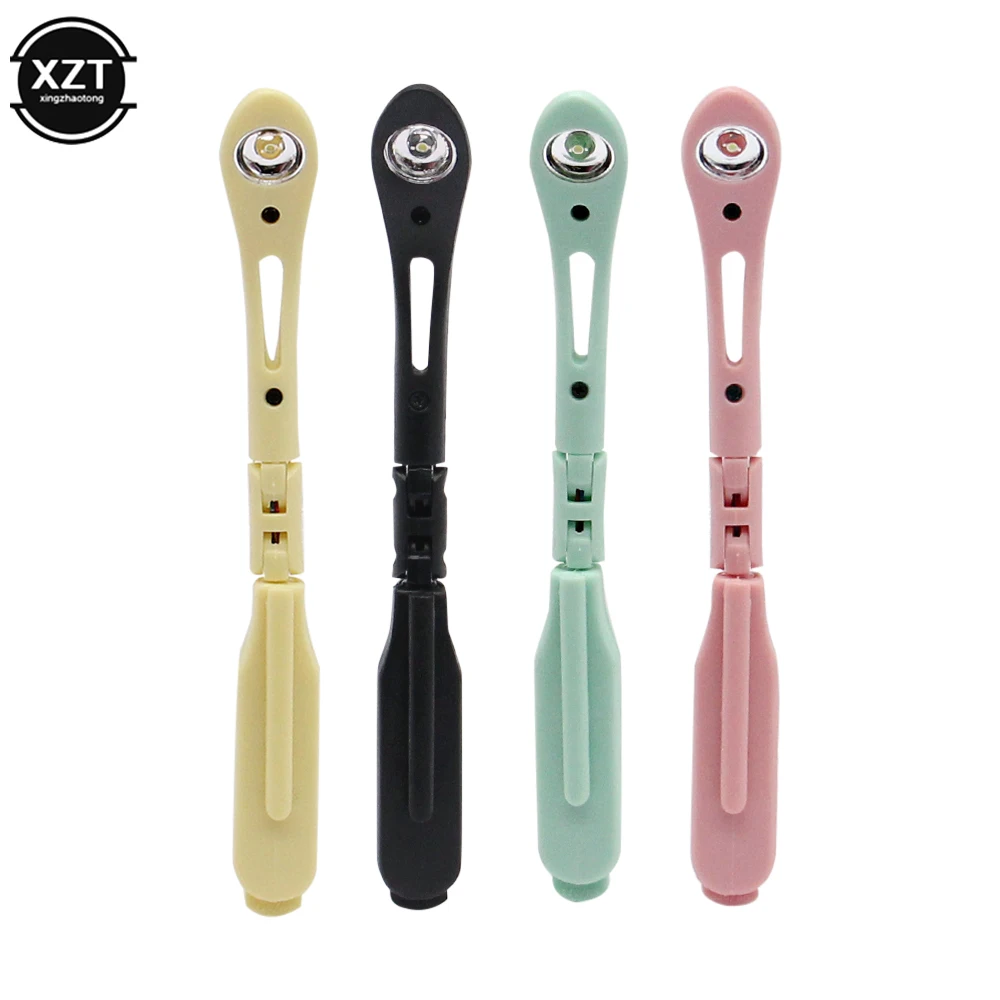 Mini Book Clip Light With Battery Folding LED Book Lights Flexible For Reader Kindle Reading Lamp Clip-on Book