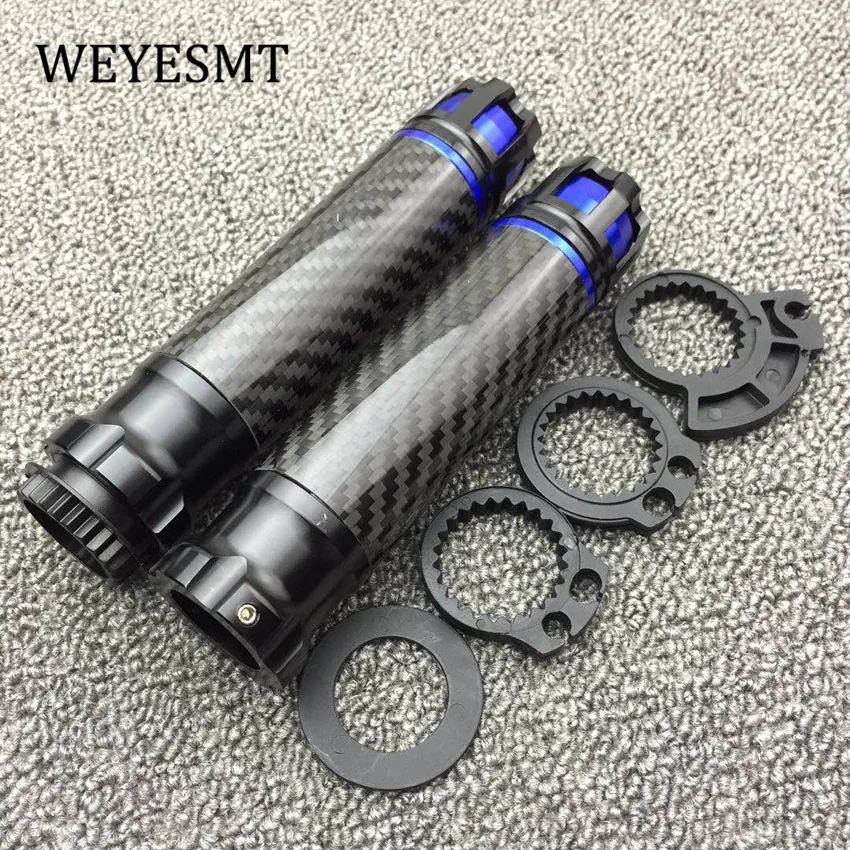 Carbon Fiber Universal Handlebar Grips Motorcycle Handle Grip Accessories For SUZUKI GSXR GSX R GSX-R 600 750 1000 Hayabusa GSF