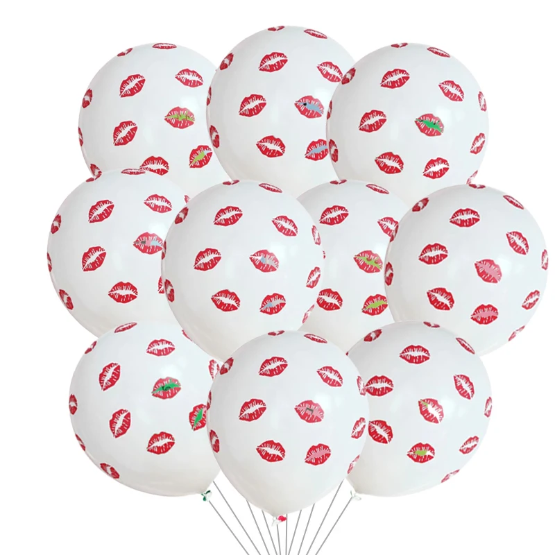 50/100pcs Red Lip Air Balloon 12inch latex red Balloon For Wedding Bride Tribe Shower Bachelorette Hen Party adult supplies