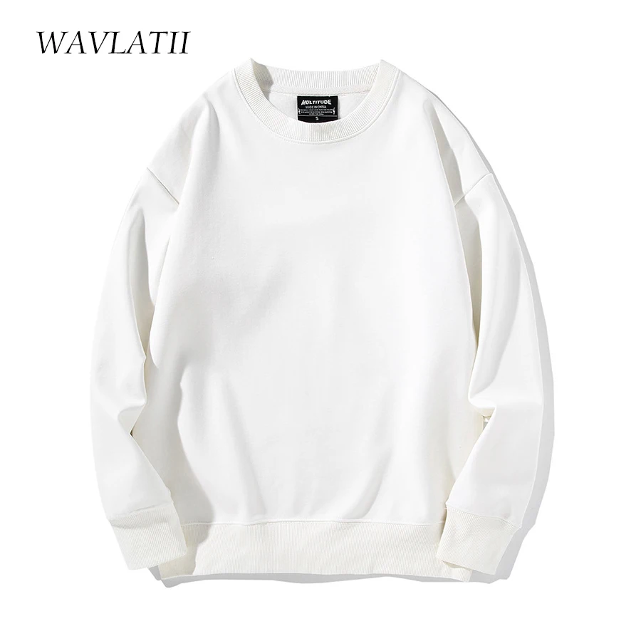 WAVLATII Women New Green Thick Hoodies Female Yellow Casual Oversized Sweatshirts Lady Warm Fashion Tops for Winter WH2110