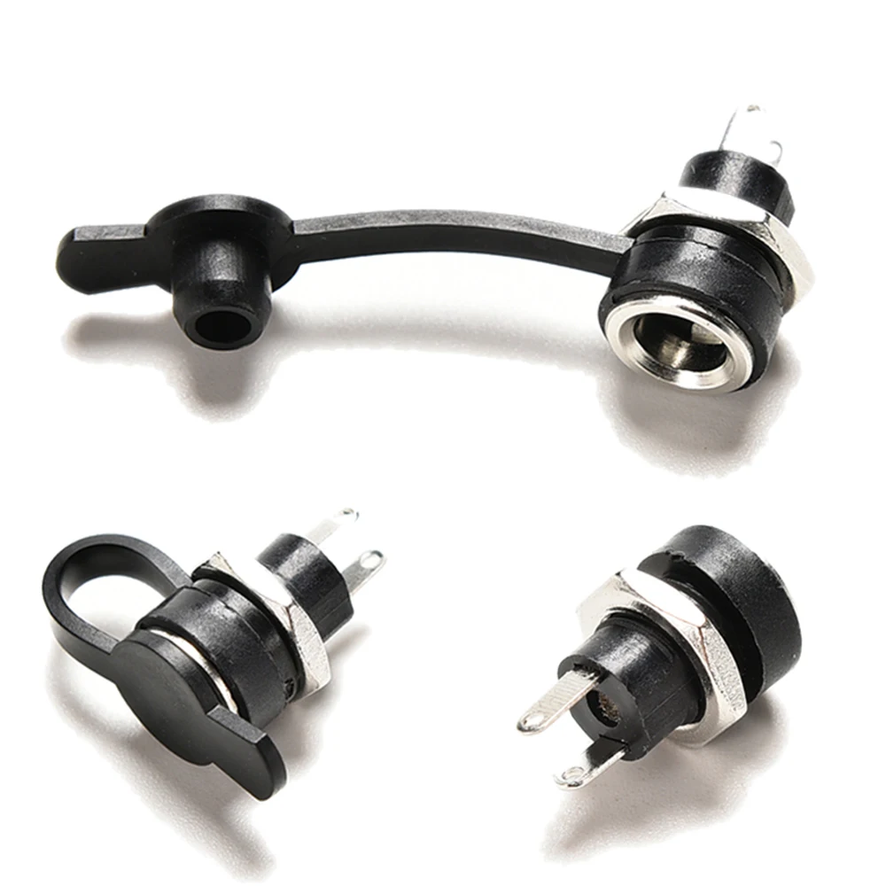 DC-022B DC Power Socket Connector พร้อมฝาครอบกันน้ำหญิงแผงยึดอะแดปเตอร์แจ็ค5.5X2.1Mm