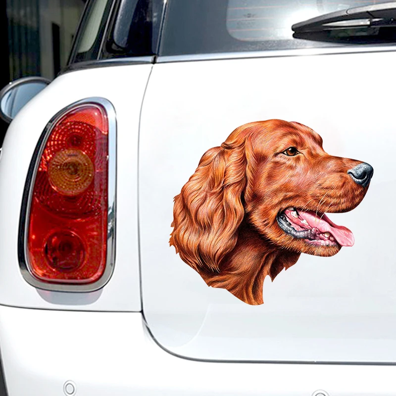 Irish Setter Dog Self-adhesive Decal Car Sticker Waterproof Auto Decors on Bumper Rear Window Laptop Choose Size #S60482