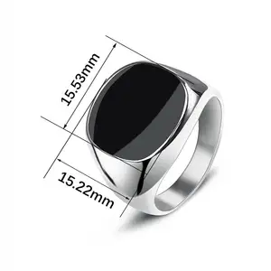 Jiayiqi Men's Punk Rock Ring, Soft Stainless Steel 316L, Men's Signals Ring, Hip Hop Party Jewelry, Men's Wedding Ring, Wholesale 10 Main Sales Men's Stainless Steel Ring - №3