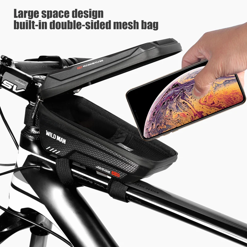 WILD MAN X2 Bicycle Bag EVA Hard Shell Waterproof Touch Screen High Capacity Road Bike Mountain Bike Anti-vibration Cycling