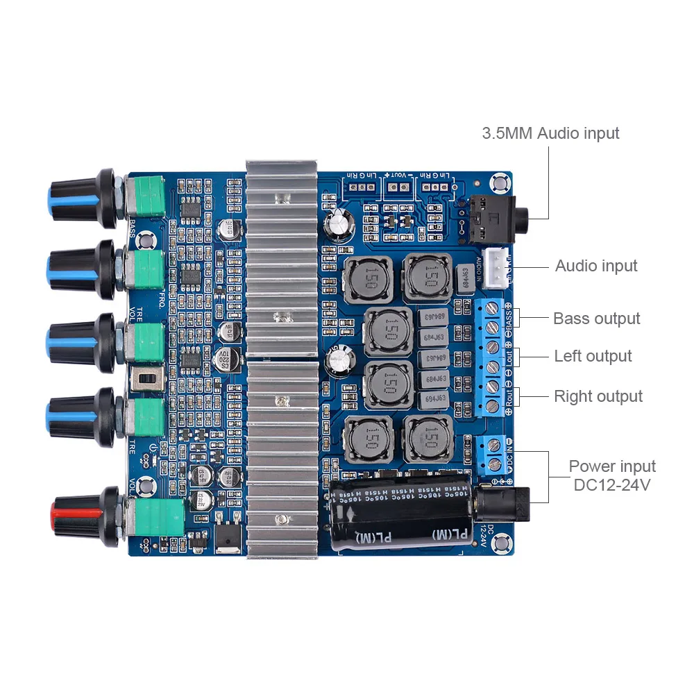 AIYIMA TPA3116 Subwoofer Amplifier Board 2.1 HIfi High Power Stereo Amp DC12V-24V 2*50W+100W Bass Amplificador for Speaker DIY