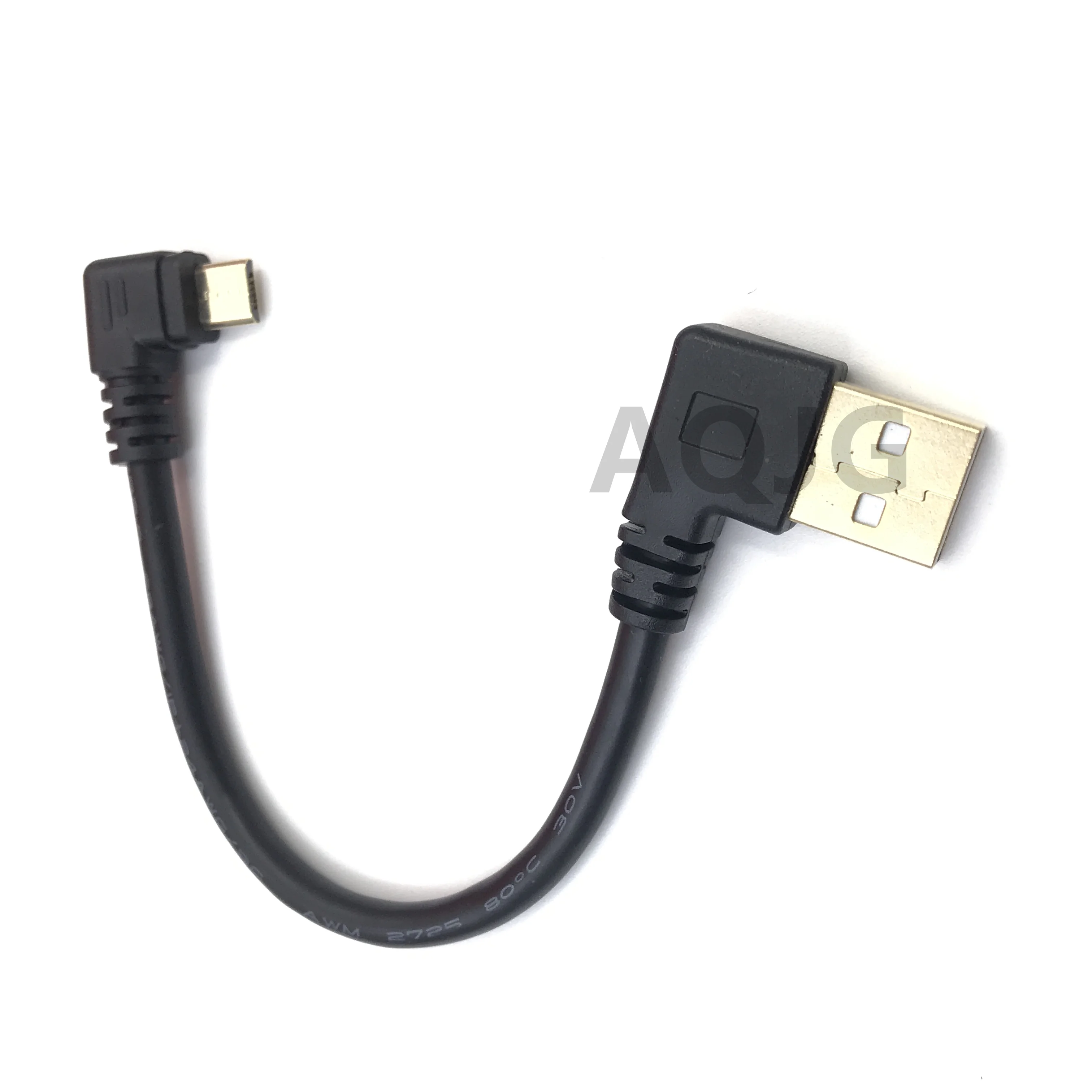 Gold Plated USB 2.0 Charger Cable Right Angle Card 90 Male Micro Left Sync Cable Degree Data USB Charging Corner To X8E9 15cm