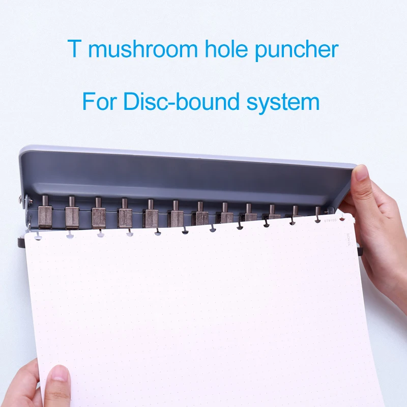 T Mushroom Hole Punch 12 Holes Puncher Disc Ring Bound System Notebook Accessories A4/A5/A6/A7/B5 H Planner Binding Supplies