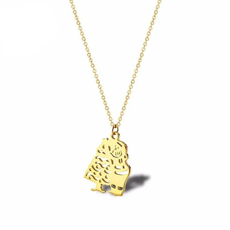 Stylish Stainless Steel Christmas Tree Pendant Necklace Girls Embrace Simple The Best Gift