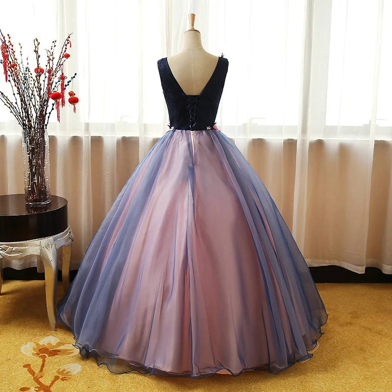 2022 bunte Quinceanera Kleid Party Prom Kleid Spitze Stickerei V-ausschnitt Ballkleid Quinceanera Kleid Plus Größe