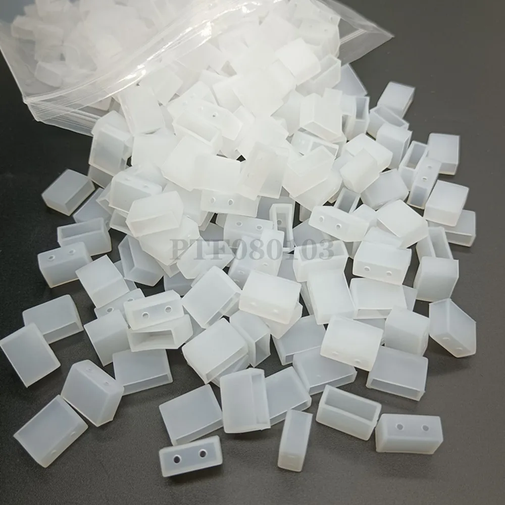 100PC 8mm 10MM 12MM 15mm tappo terminale in Silicone senza foro 2 Pin foro 4 Pin foro per PCB IP68 LED striscia tubo