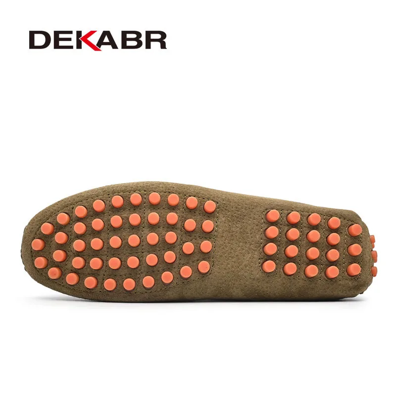 DEKABR Summer Men Loafers Genuine Leather Casual Shoes Fashion Slip On Driving Shoes Breathable Moccasins Plus Size 38~49