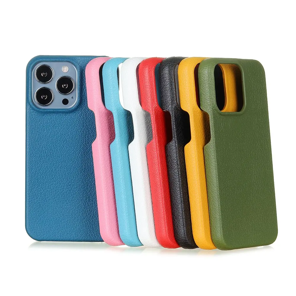 Litchi Grain Leather Case For iPhone 16 14 15 13 11 12 Pro Max 13 Mini XR X XS Max 14 Plus Back Cover