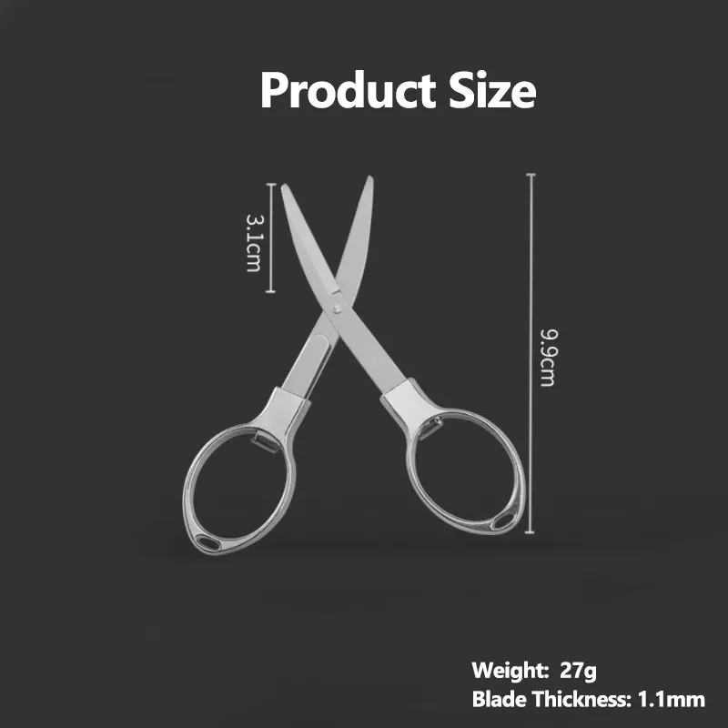 EDC Portable Small Stainless Steel Multifunctional Fishing Line Scissors Folding Scissors 8 Character Glasses Paper Cutter