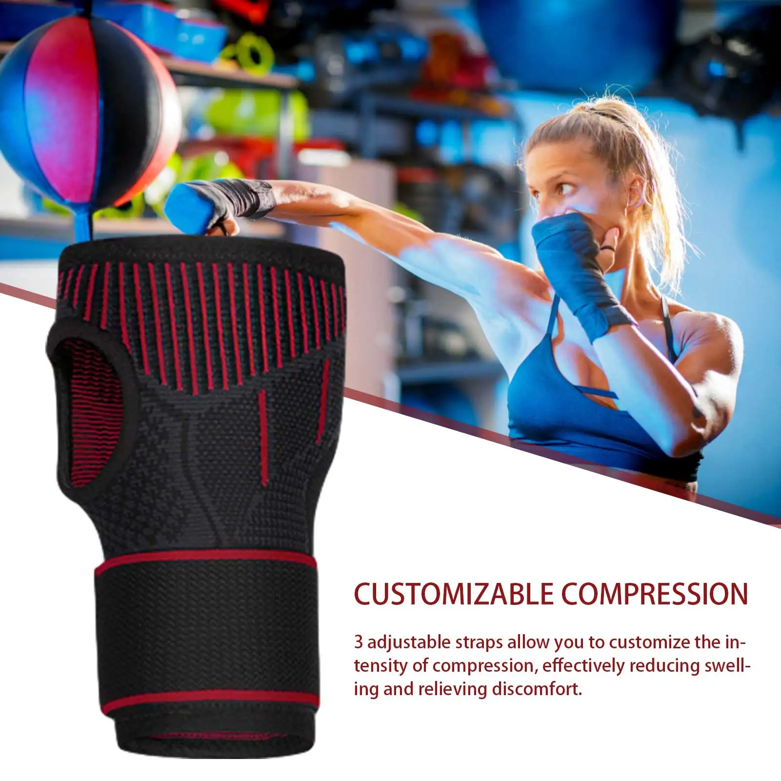 Wrist Brace Unisex Adjustable Wrist Support Weight Lifting Gym Training Wrist Support Brace Straps Fitness Compression Wrap