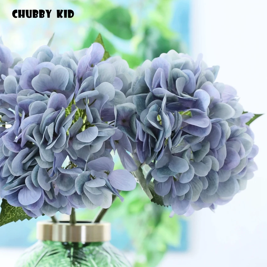 

10pcs! wholesale 3D high simulation real touch Hydrangea flower Hi-Q artificial flower fake Hydrangea wedding decorative flowers