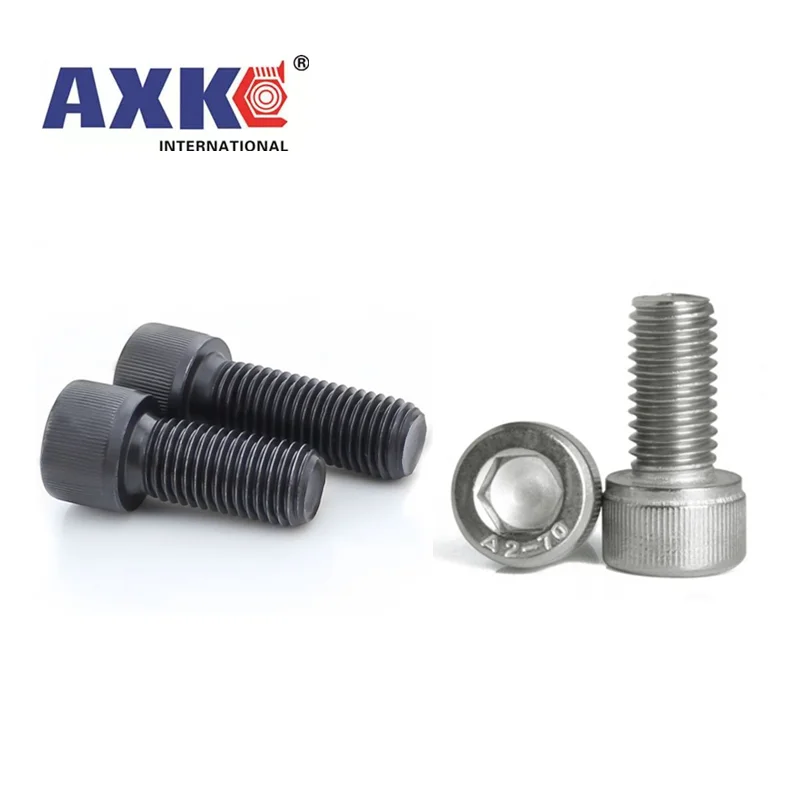 50pc M1.4 M1.6 M2 M2.5 M3 304 A2 Stainless Steel Black grade 12.9 DIN912 Hexagon Hex Socket Head Cap Allen Bolt Screw L=2-30mm