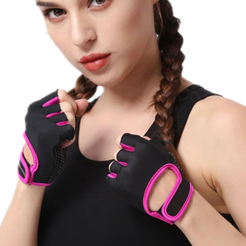 Guantes de gimnasio antideslizantes para hombre y mujer, manoplas de medio dedo, aptas para entrenamiento, culturismo, levantamiento de pesas, sin