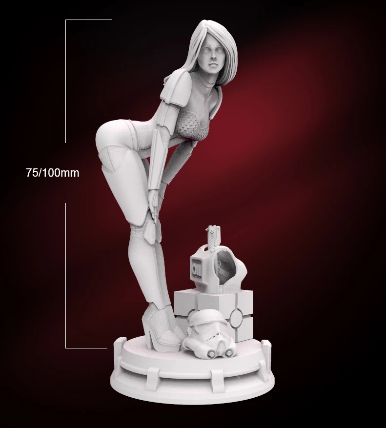 1/24 75mm 1/18 100mm Resin Model  Female Space Soldier Figurine Sculpture Unpainted No Color RW-268