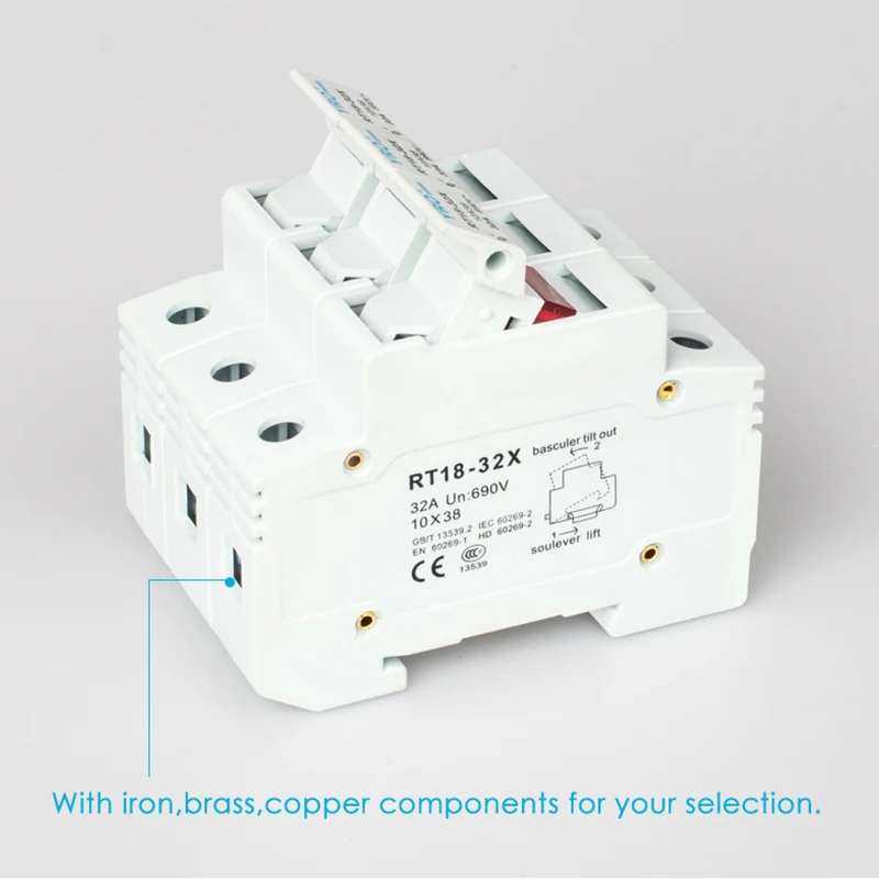 AC 1PC 1P Fuse Base 690V 32A With LED light Matching Fuse 10x38MM R015 only Fuse Base RT18-32X