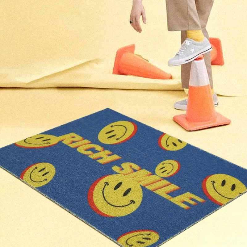 Rich Smile Design Indoor Outdoor Entrance Doormat PVC Anti-slip Mat Custom Kitchen Bedroom Bath Living Room Carpet Home Door Mat