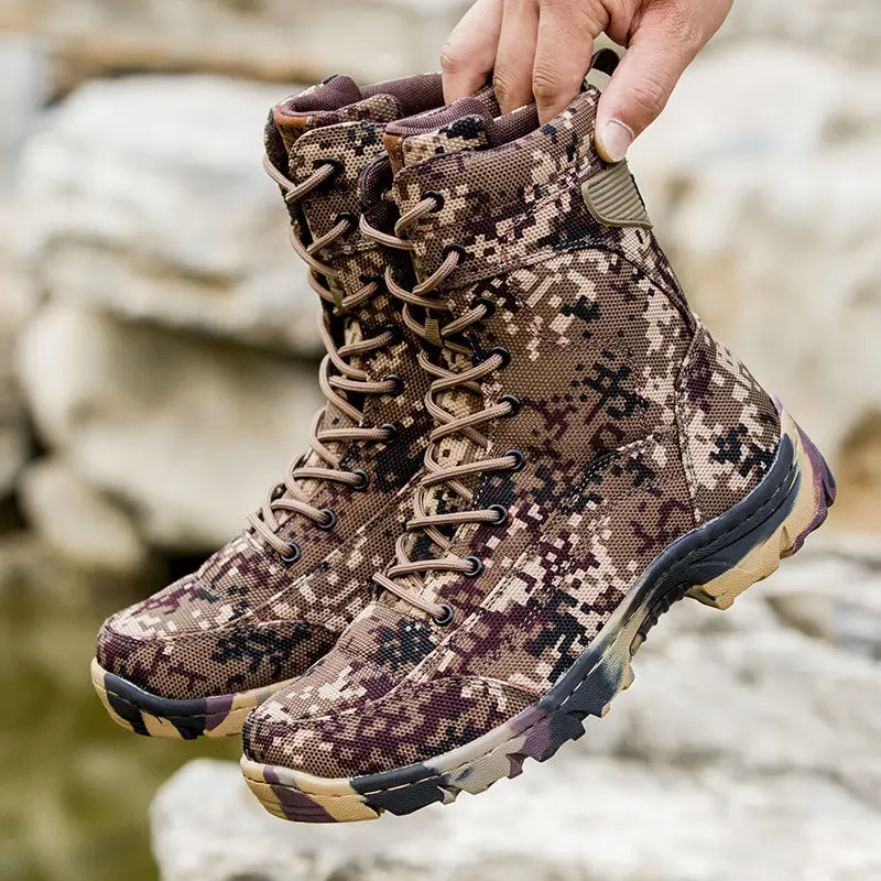 Summer outdoor high helper boots tactical combat desert ultra light shock-absorbing land warfare breathable boots men