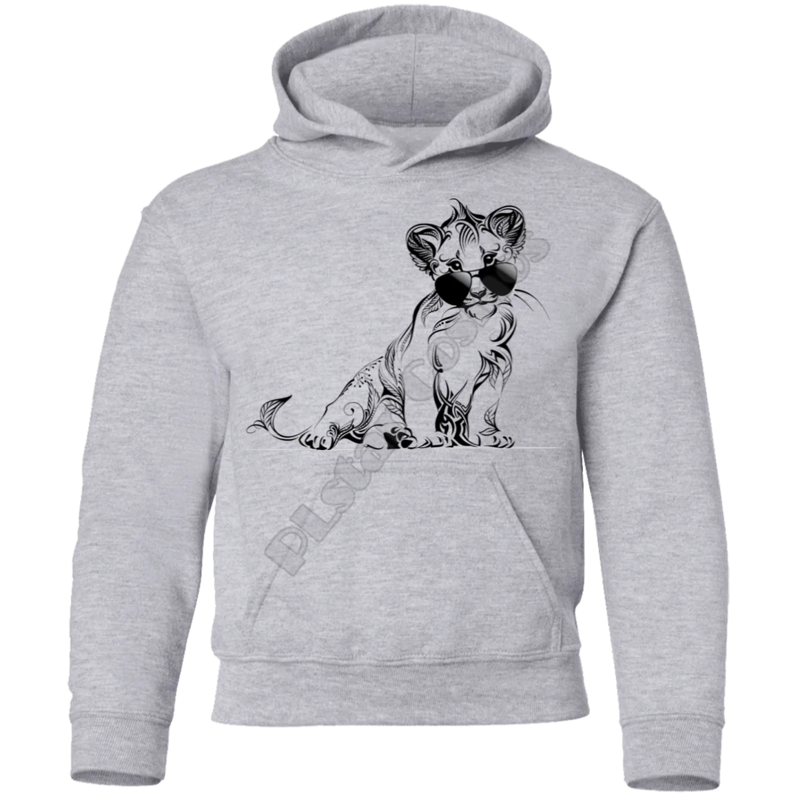 Lion Cub Sunglasses Cartoon Kids Hoodies 3D Printed Kids Sweatshirt Child Long Sleeve Boy For Girl Gray Pullover Drop Shipping