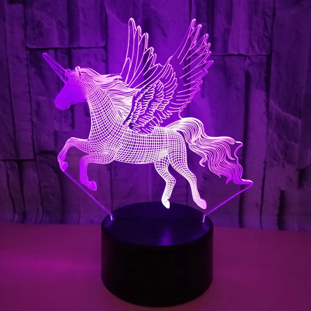 7 / 16 Color LED Table Desk Lamp Kids Gift Home Decoration LED Table Desk Lamp LED Night Light Unicorn 3D LED Night Light
