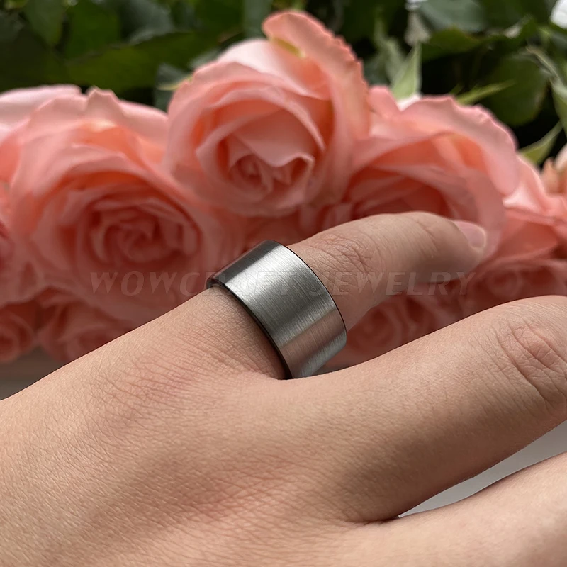 12mm Tungsten Carbide Rings Wedding Band for Men Dropshipping Wholesale Brushed Finish I Love You Engraved Comfort Fit