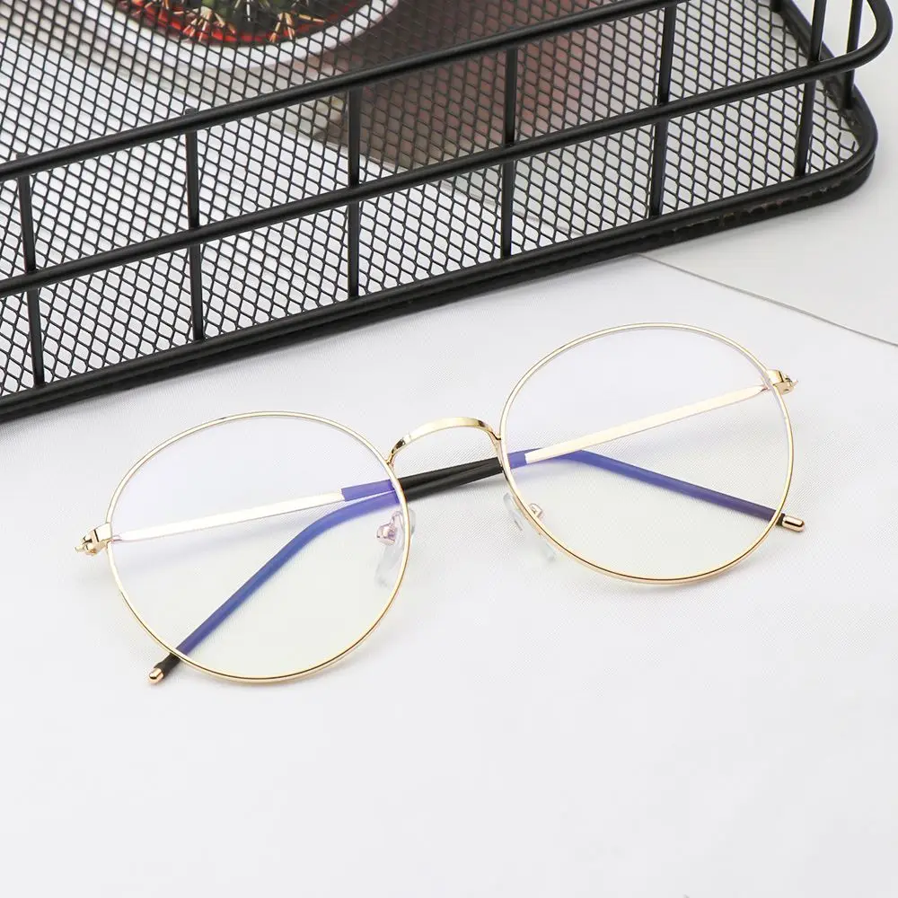 Online Classes Vintage Computer Eyeglasses Protection Ultra Light Frame Metal Glasses Anti-Blue Light Eyeglasses