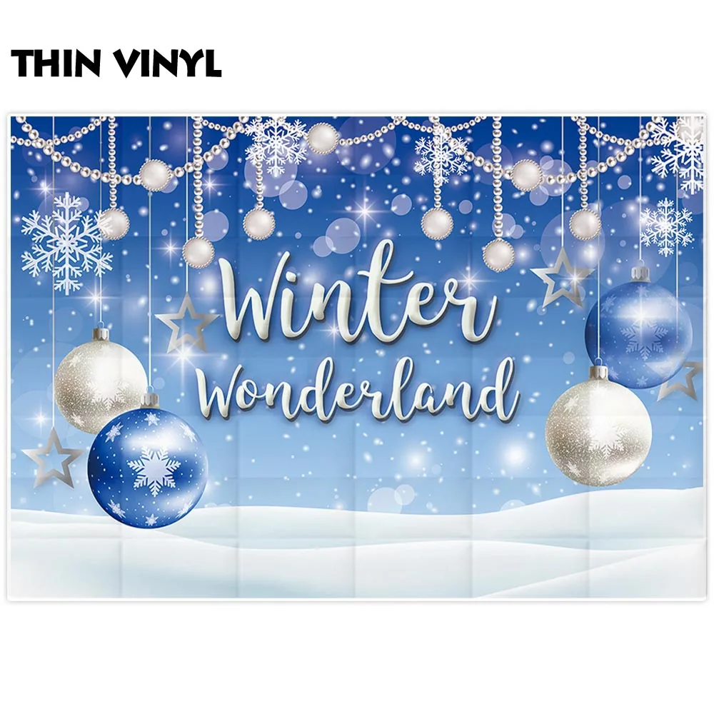 Allenjoy-telones de fondo para fotografía de niños, copos de nieve con diseño de telón de fondo, halo, purpurina, bola, photocall, Navidad, invierno, País de las Maravillas