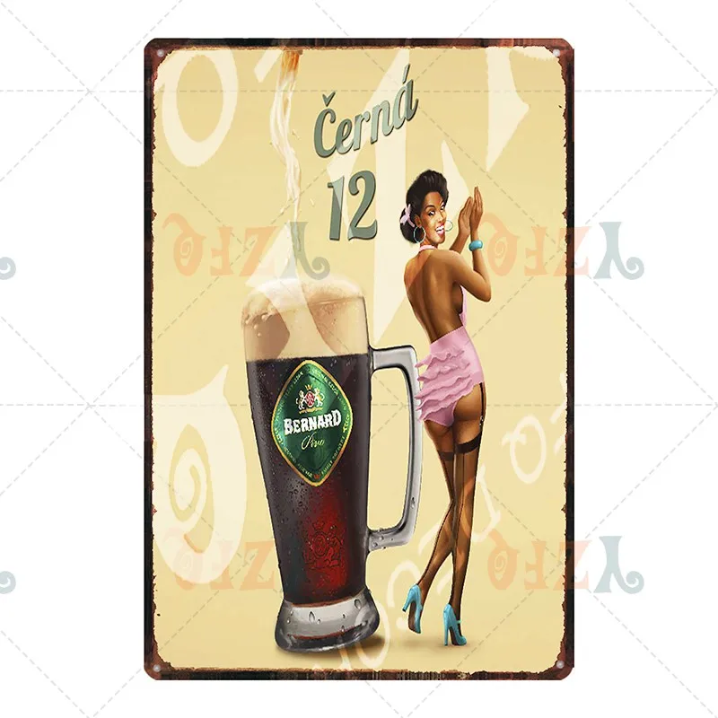 Czech Beer Vintage Metal Plates For Wall Bar Home Pub Art Kitchen Coffee  Decor 30X20CM DU-10032B