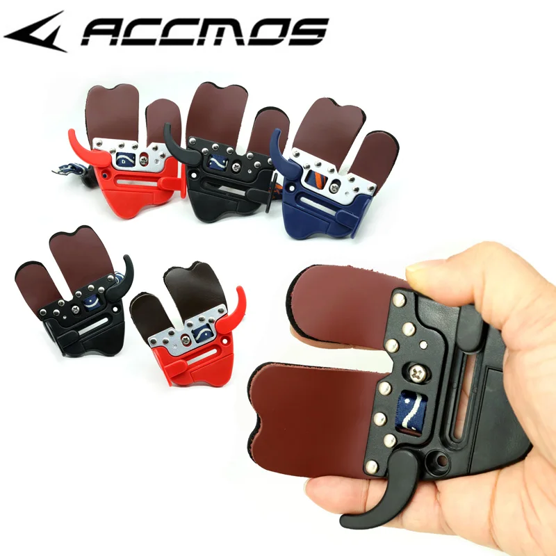 DECUT Archery Finger Tab Left and Right Hand Archery Finger Guard Protection Pad Glove Tab Finger Protector For Hunting MIXHAR