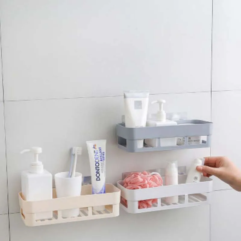 Bathroom Storage Rack, Self Adhesive Shelf, Kitchen Wall Corner Organizer, Seasoning Bottles Holder, Home Organization