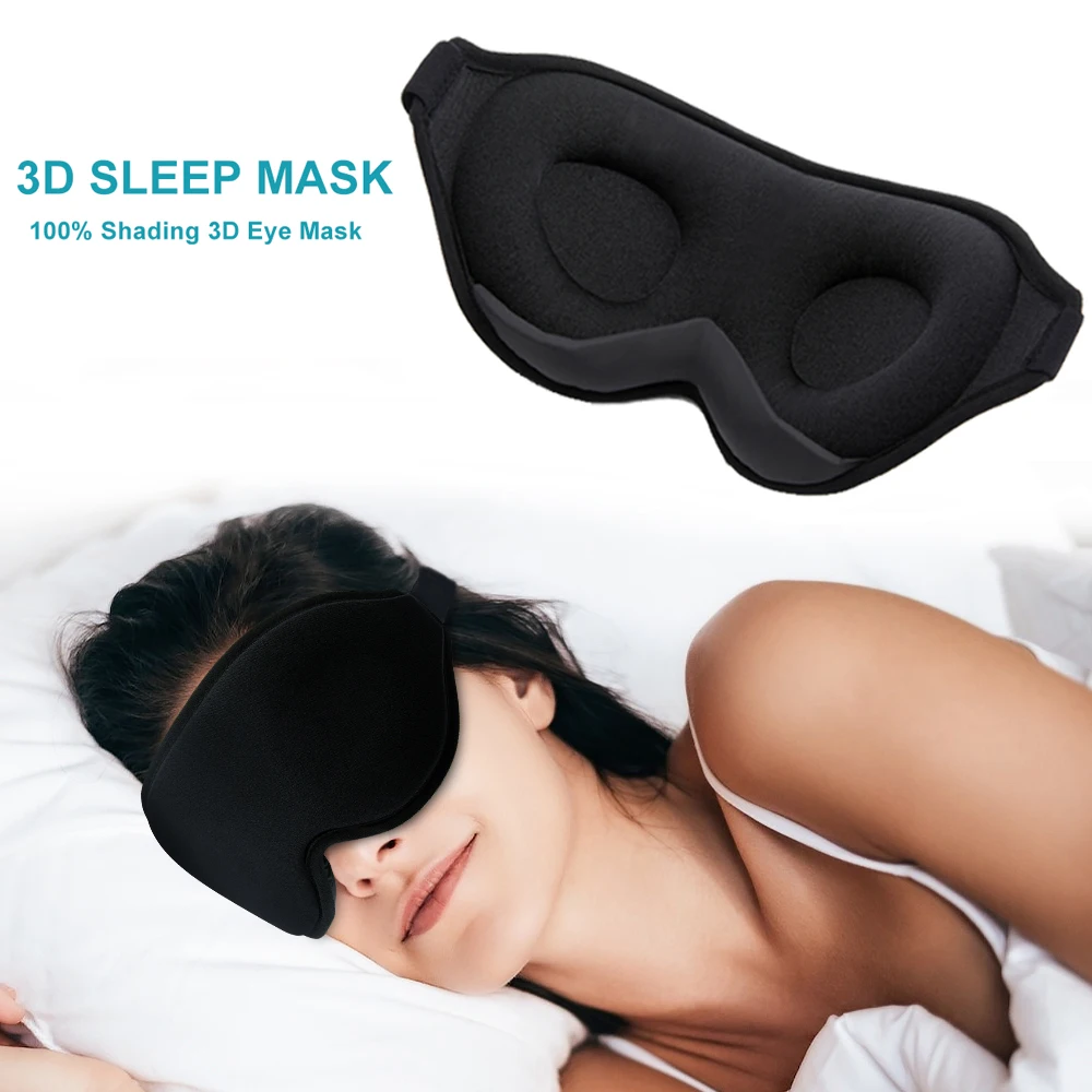 3D Sleeping Mask Block Out Light Soft Padded Sleep Mask For Eyes Slaapmasker Eye Shade Blindfold Sleeping Aid Face Mask Eyepatch