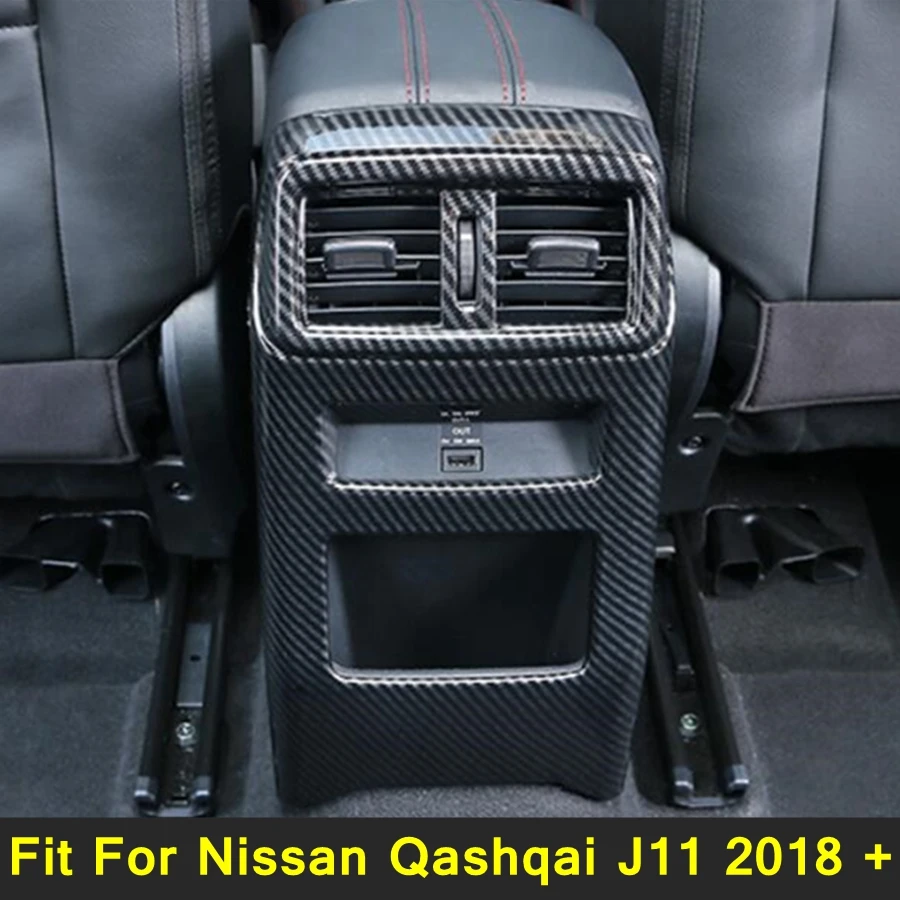 

Carbon Fiber Rear Air Conditioning AC Vent Outlet Anti Kick Molding Cover Trim For Nissan Qashqai J11 2018 - 2020 Accessories