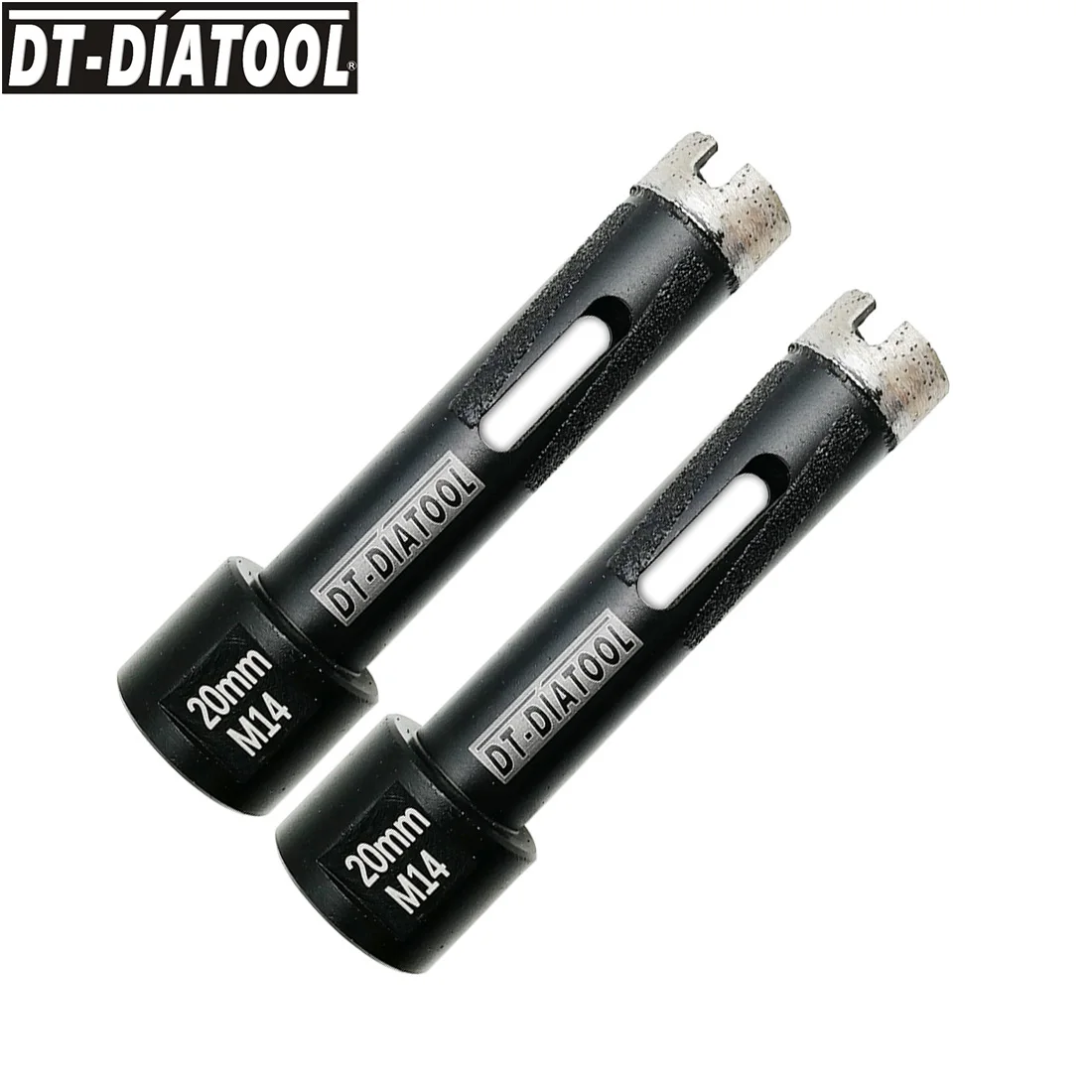 DT_DIATOOL 2pcs/pk Dia 20mm Crown Laser Welded Diamond Hole Saw Dry Drilling Core Bits With Side Protection M14 Connection