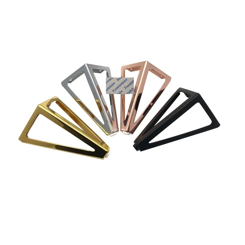 4Pcs H15CM Matte Black Silver Rose Gold Steel Feet Leg Sofa Tea Bar Bed Furniture Kitchen Bath Cabinet Cupboard Triangle