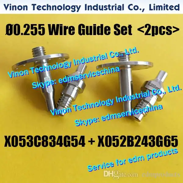 (2pcs) Ø0.255mm Set M132+M133 Diamond Wire Guide Upper&Lower X053C834G54+X052B243G65 for DWC-QA.CX.FX (X056C833G55,X052B387G55)