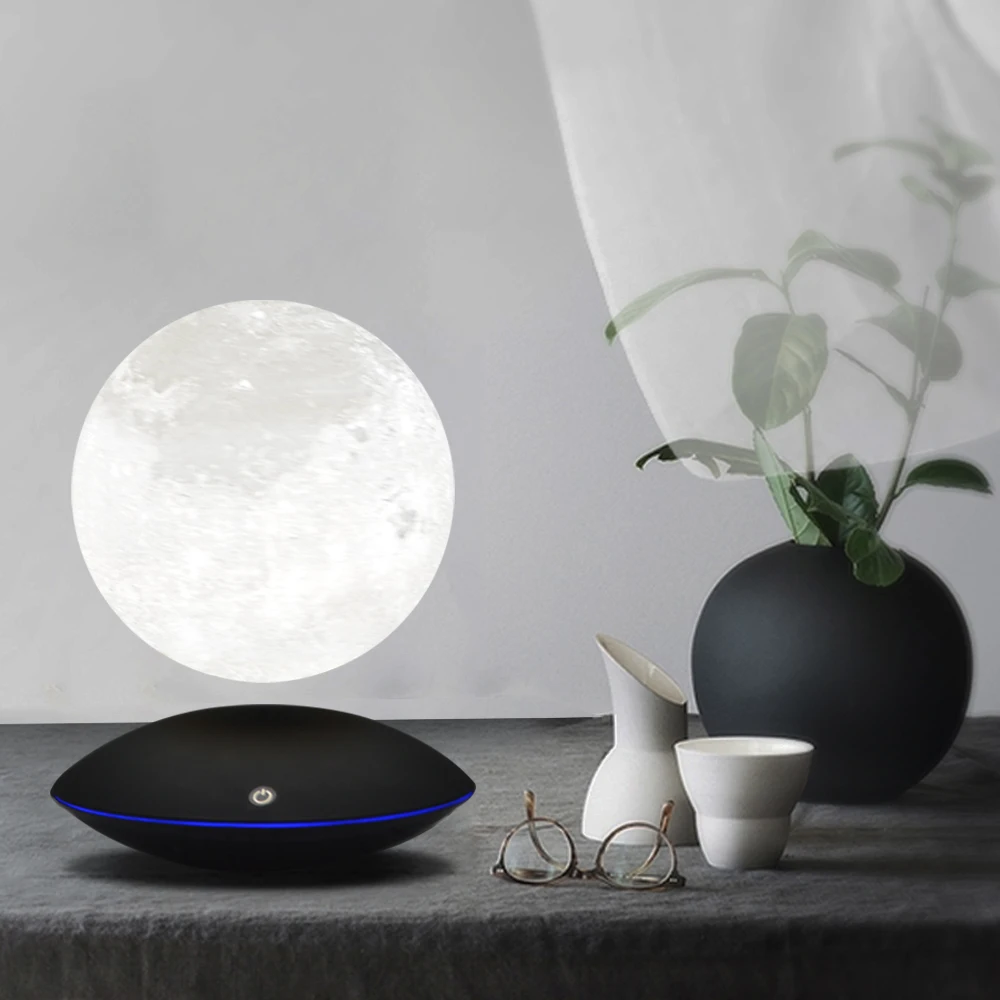 Night Lights Magnetic Levitating 13.5 cm 3D Moon Lamp 360 Rotating Floating Touch Romantic Gift Home Decoration for Bedroom Desk