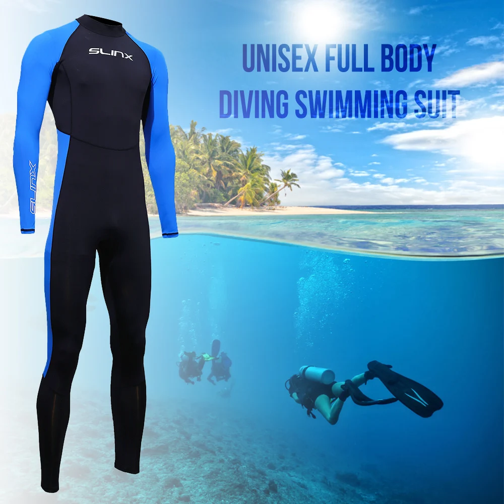 Lycra Wetsuit Men Surfing Rash Guards Snorkeling suit Long sleeve Back zipper Full Body Skin Diving Suit Anti-Jellyfish swimwear