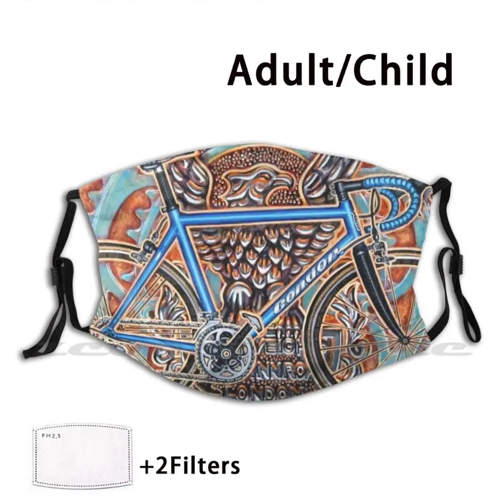 

Condor Baracchi Mask Cloth Washable DIY Filter Pm2.5 Adult Kids Bicycle Cycle Road Bike Velo Condor Bird Wing Crest Chainring