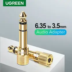 Ugreen Jack 3.5 złącze głośnika 6.35mm męskie na 3.5mm żeńskie złącze Audio 3.5 Jack przewód Aux do głośnika gitara Jack 6.35