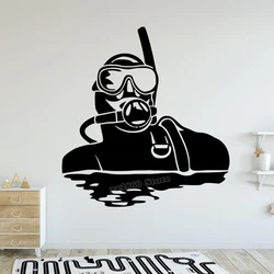 Scuba Diving Wall Decal Scuba Ocean Swiming Decal Diving Water Sports Wall Sticker Vinyl Home Kids Room Decoration Poster B758