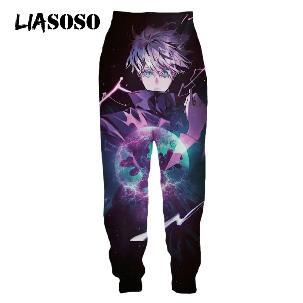 Liasoso Anime Jujutsu Kaisen Mannen Broek Jogging Sweatpant Gojo Satoru Casual Harajuku Losse Vrouwen Breather Kleding Streetpant