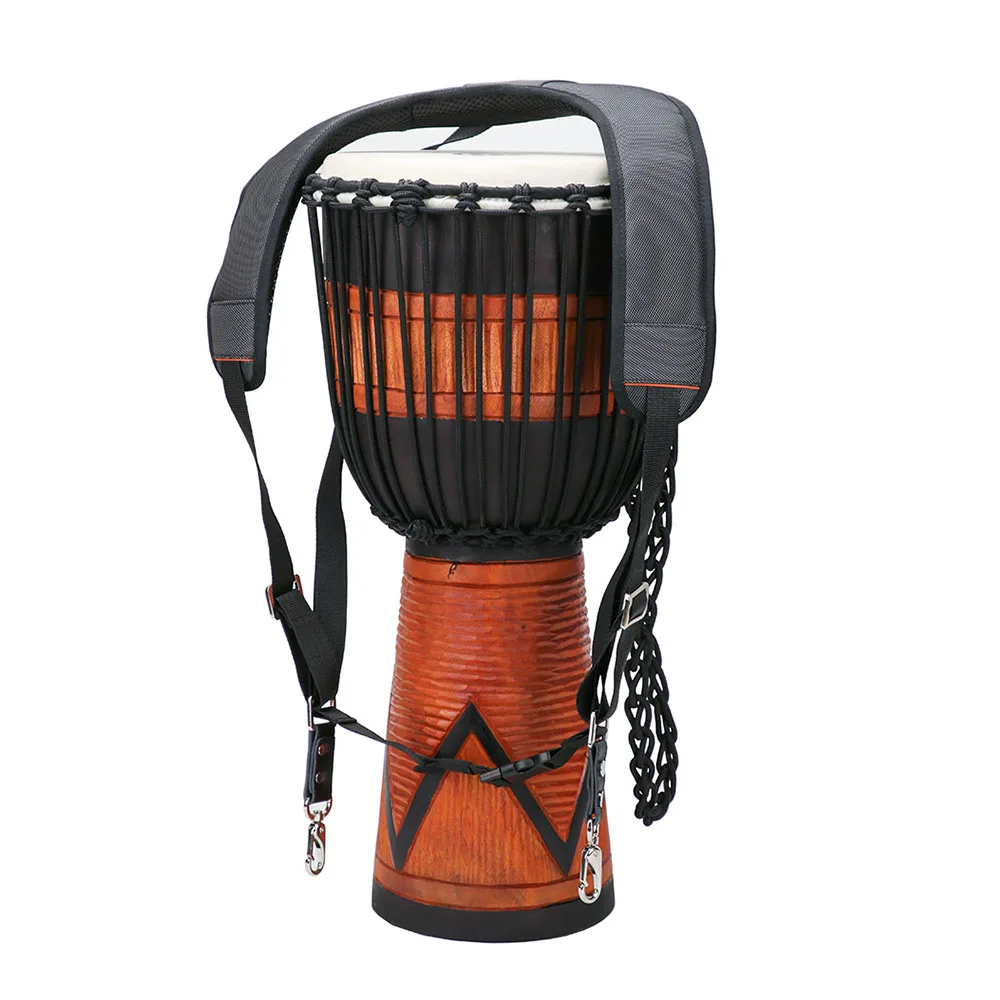 Percussion Djembe Strap with Quick Change Hook-Heavy Duty Nylon Adjustable Shoulder Padding Hand Drum Belt Accessories