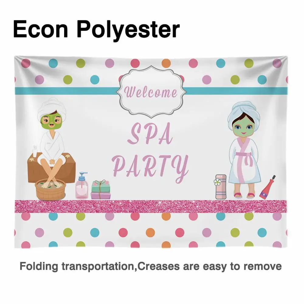 Allenjoy فتاة عيد ميلاد الطفل دش راية ديكور سبا حفلة خلفية الملونة منقطة صور استوديو خلفية التصوير الدعائم