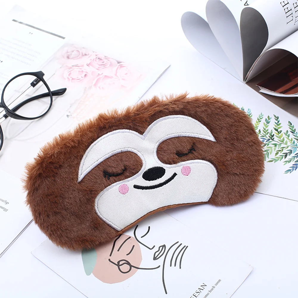 Cute Sloth Cartoon Sleep Eye Mask Plush Eye Cover Sort Sleeping Mask Travel Naps Rest Eye Patches for Women Man to Sleep Better