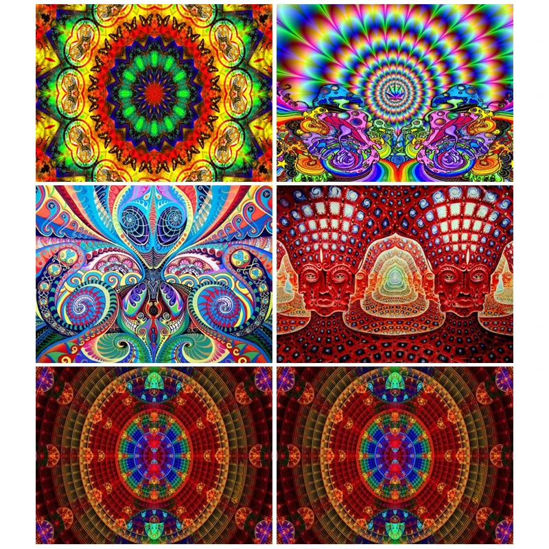 

Psychedelic 5D DIY Diamond Embroidery Art Abstract Tree,Mandala Flower Square Diamond Painting Cross Stitch Rhinestone Mosaics