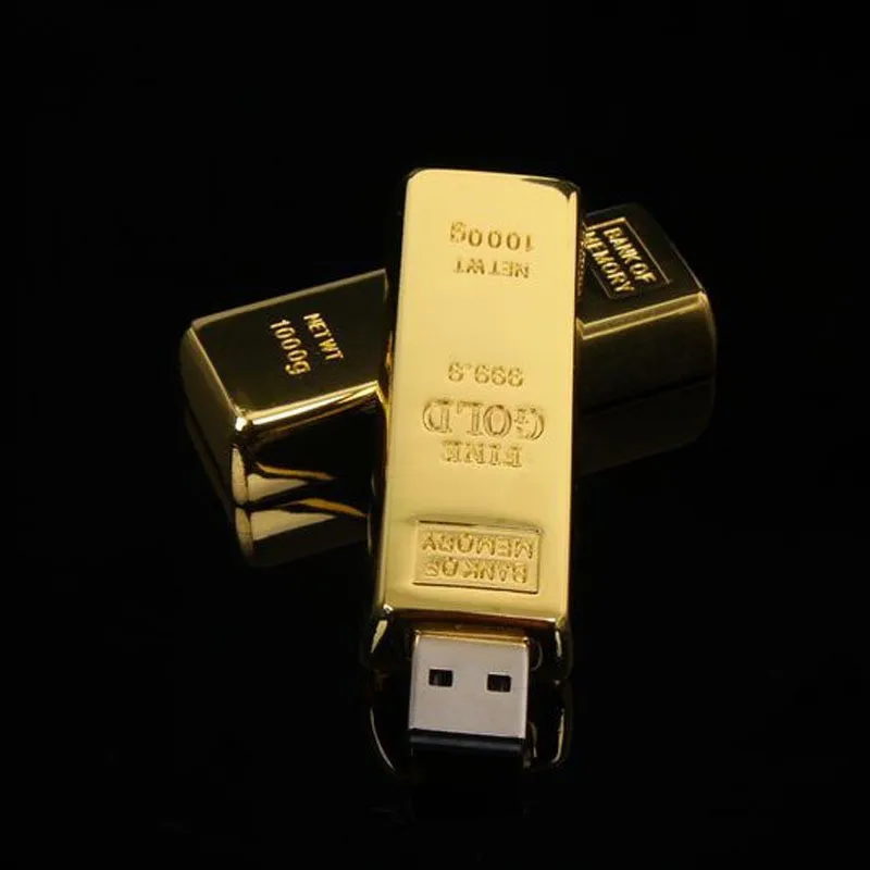 Metal Bullion Gold Bar Usb Flash Drive Pendrive Novelty Usb Stick Pen Drive Memory Flash Stick 256gb 32gb 16gb 8gb 64gb 128gb